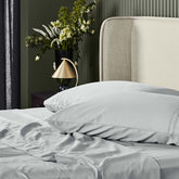 Kings & Queens Egyptian Cotton Classic Hemstitch Sheet Set in Cloud Side View