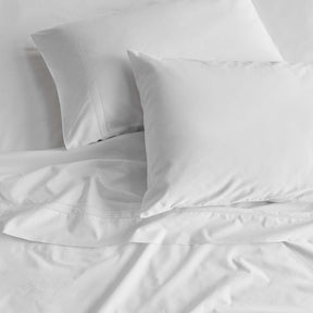 Kings & Queens Egyptian Cotton Classic Hemstitch Sheet Set in White Pillowcase Set