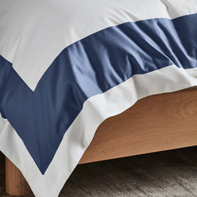 Kings & Queens Egyptian Cotton Signature Cuff Duvet Cover Set in Atlantic Fabric Detail