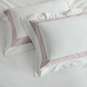 Kings & Queens Egyptian Cotton Signature Cuff Duvet Cover Set in Rose Pillowcase Sham Set