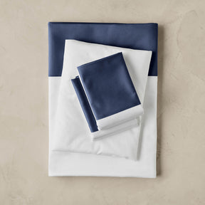 Kings & Queens Egyptian Cotton Signature Cuff Sheet Set in Atlantic Bedding Set