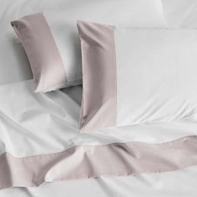 Kings & Queens Egyptian Cotton Signature Cuff Sheet Set in Rose Pillowcase Set