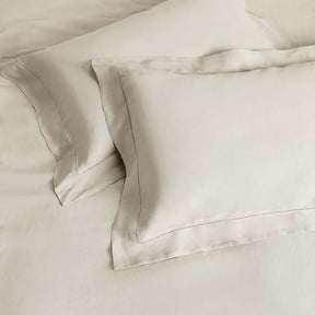 Kings & Queens Vintage Linen Duvet Cover Set in Parchment Pillowcase Sham Set