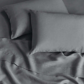 Kings & Queens Vintage Linen Sheet Set in Night Pillowcase Set